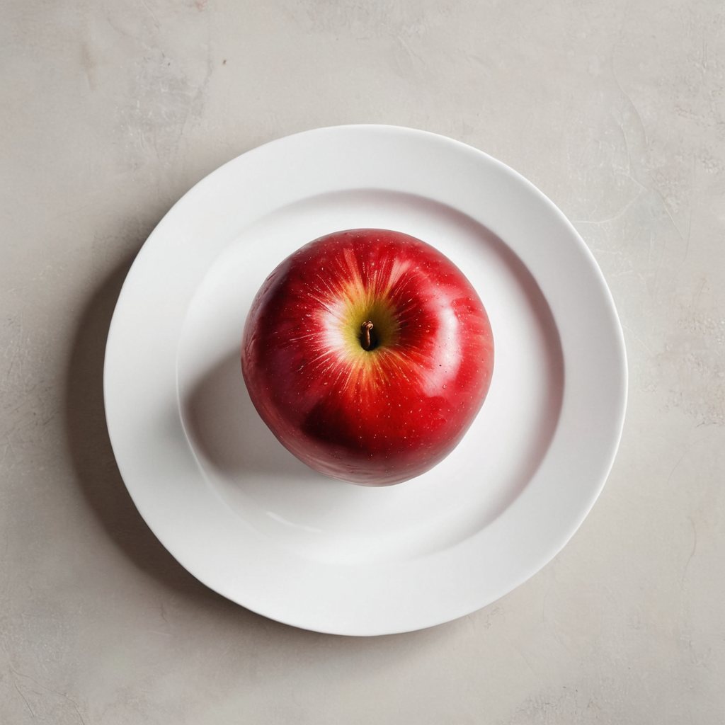 Red apple on a plate — original