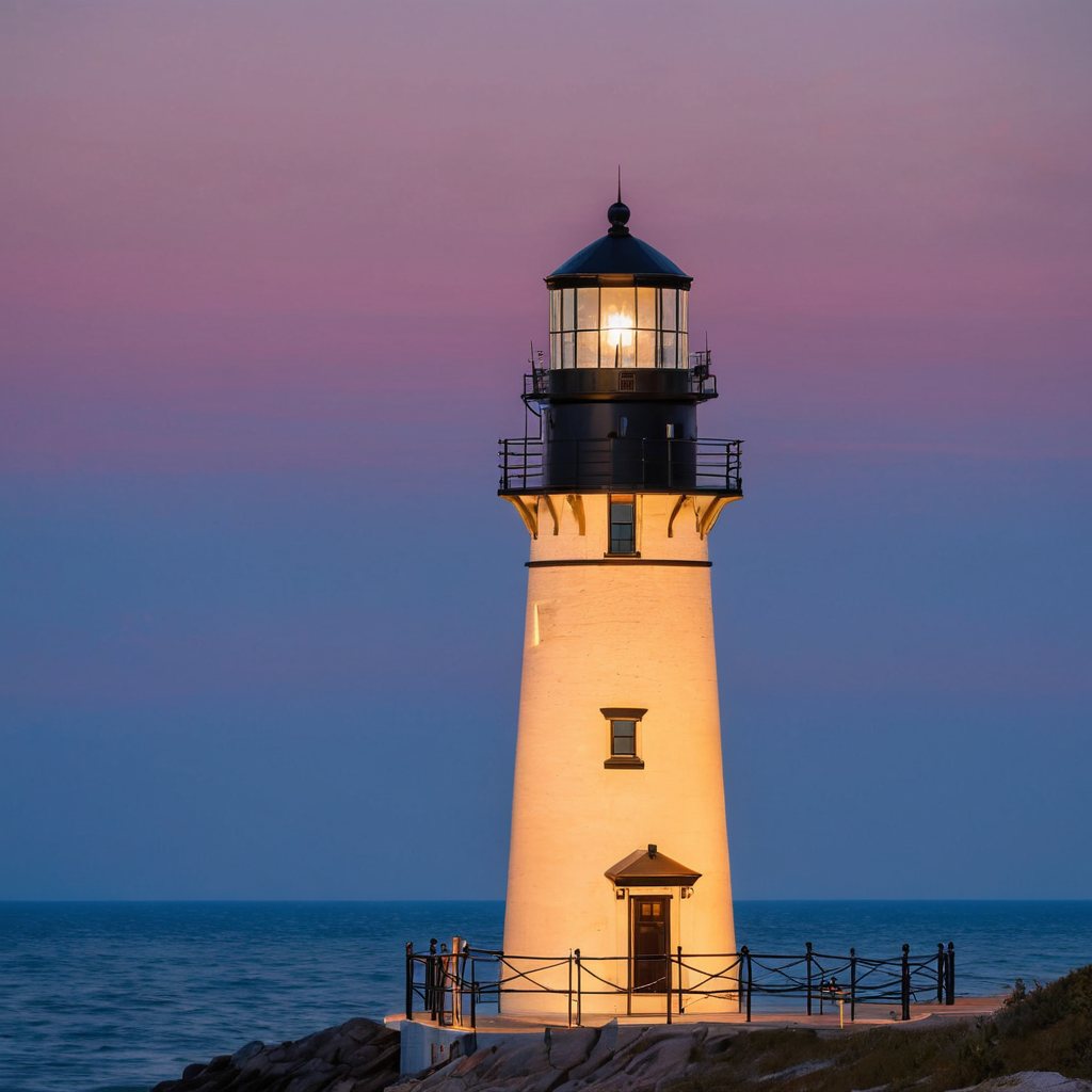 Lighthouse at dusk