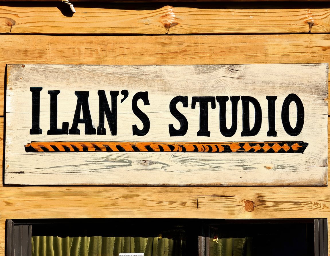 Storefront sign reading ILAN'S STUDIO with correct lettering